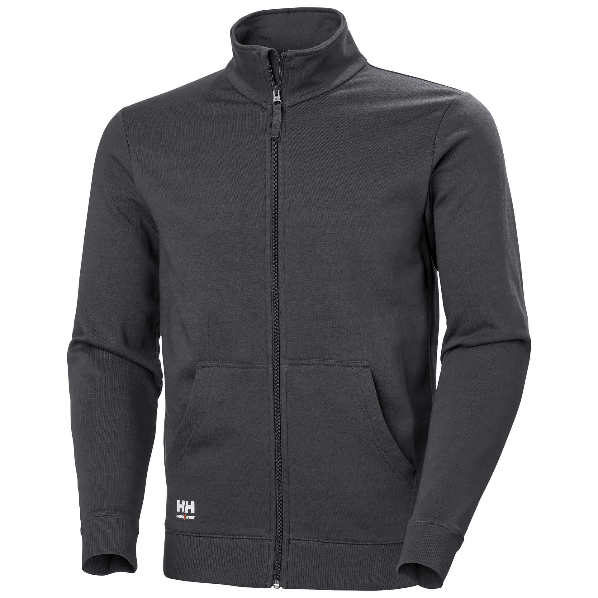 Helly Hansen Classic Zip Sweatshirt Dark Grey Front#colour_dark-grey