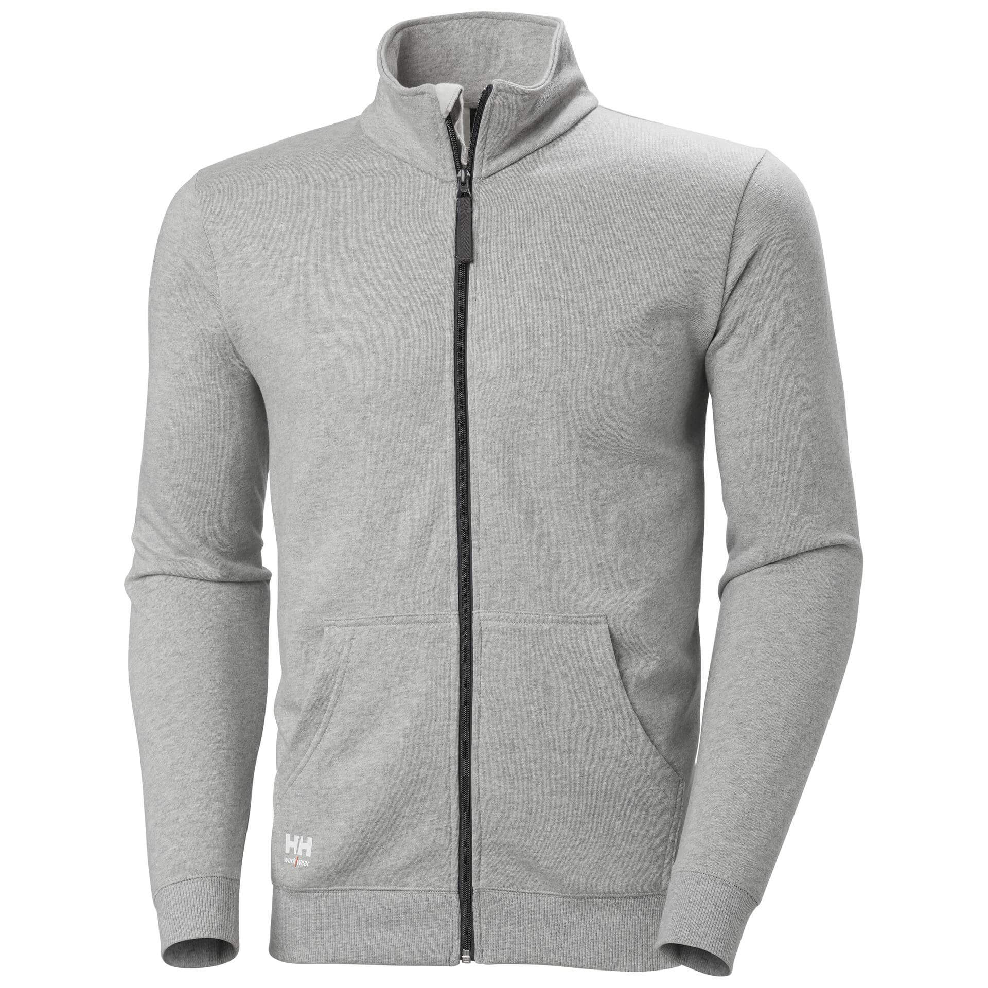 Helly Hansen Classic Zip Sweatshirt Grey Melange Front#colour_grey-melange