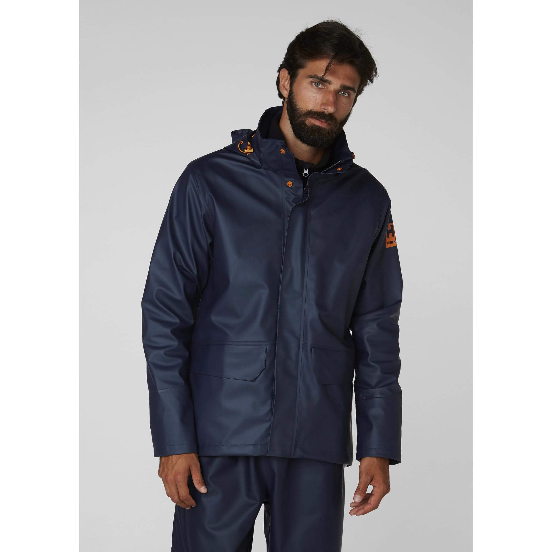 Helly Hansen Gale Waterproof Rain Jacket Navy 1 Front #colour_navy