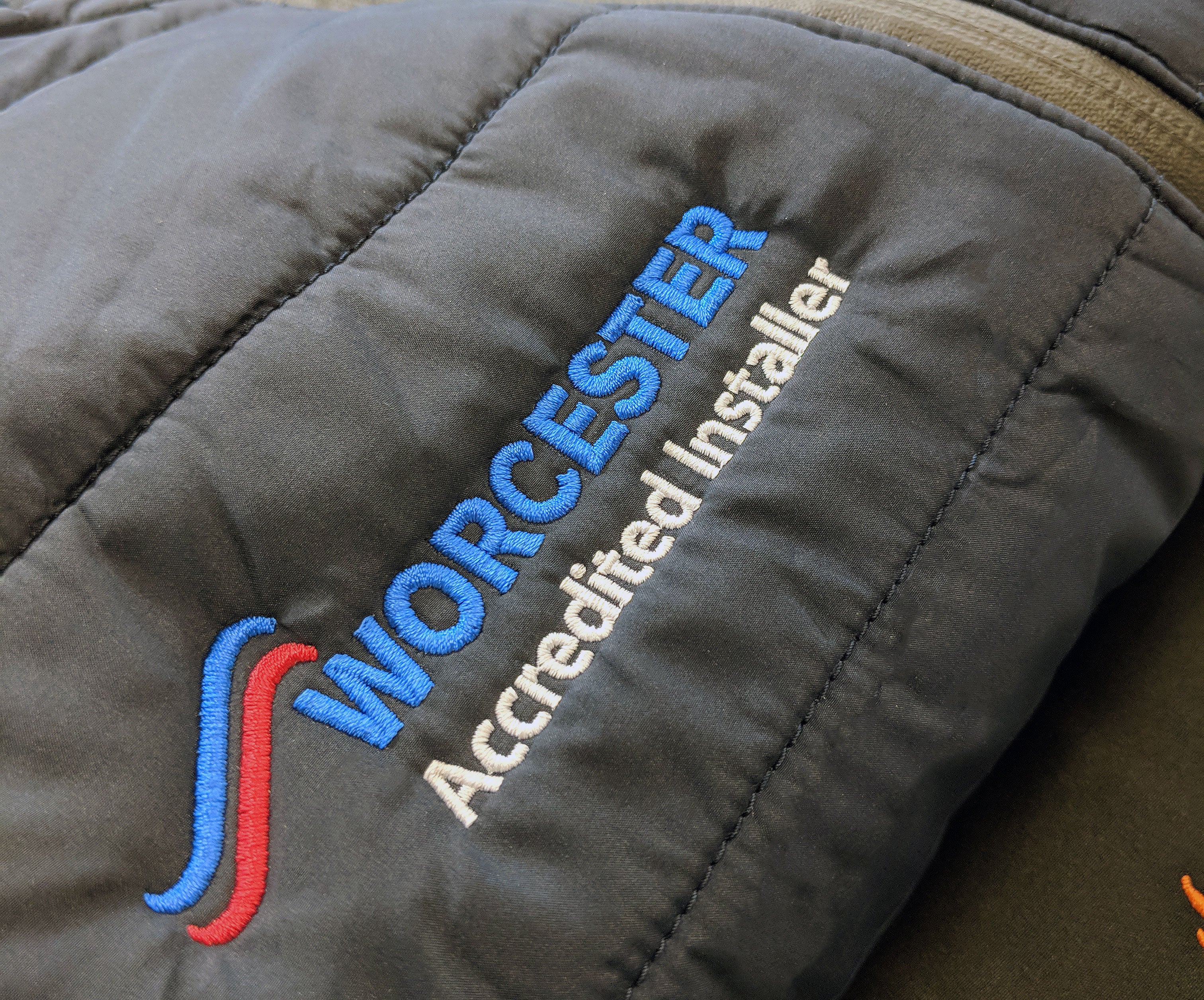 An embroidered Worcester Accredited Installer logo