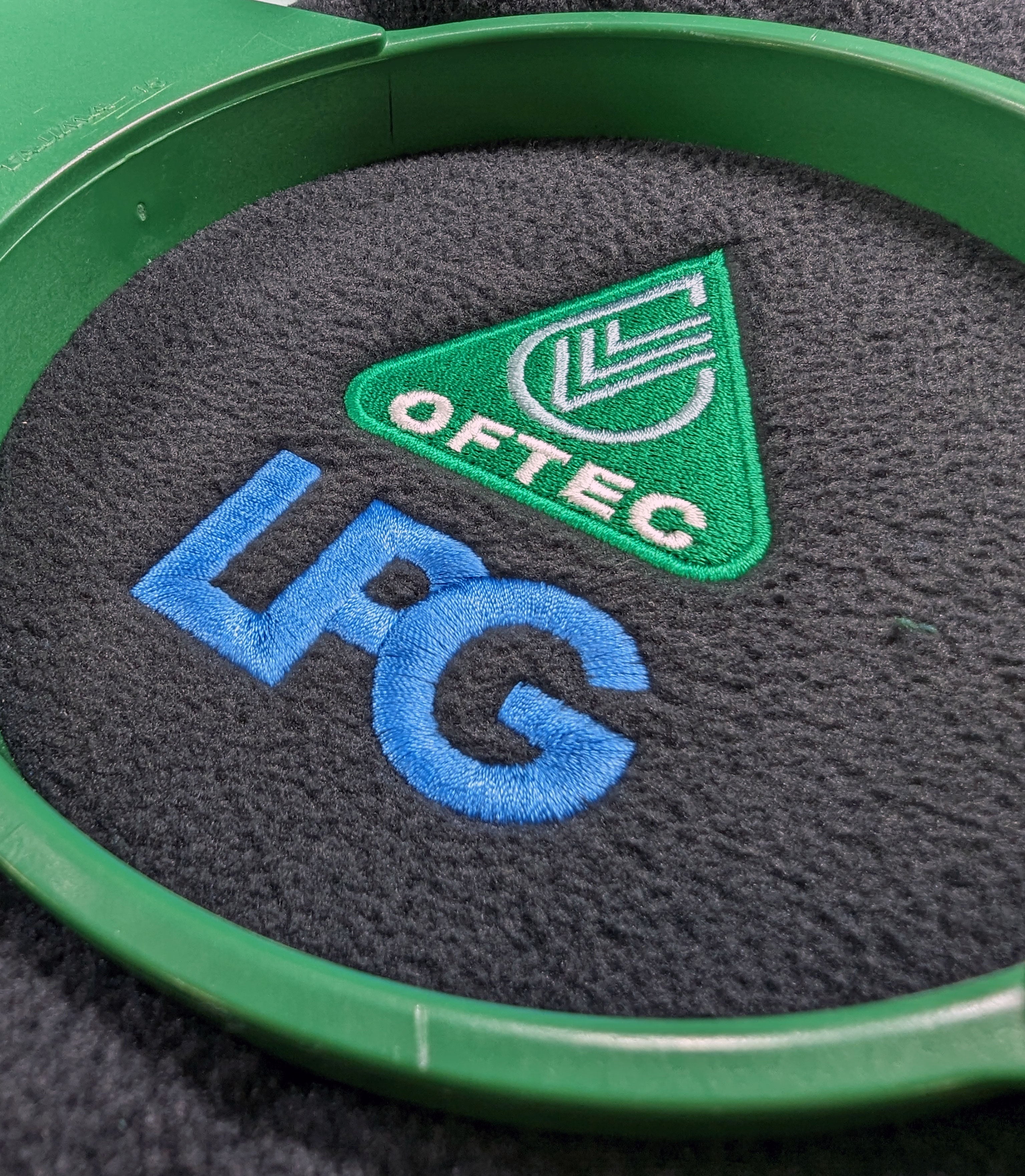 Oftec and LPG embroidered logos
